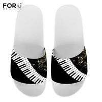 forudesigns music notes piano keyboard pattern woman summer home slippers casual white no slip house flip flop beach female shoe