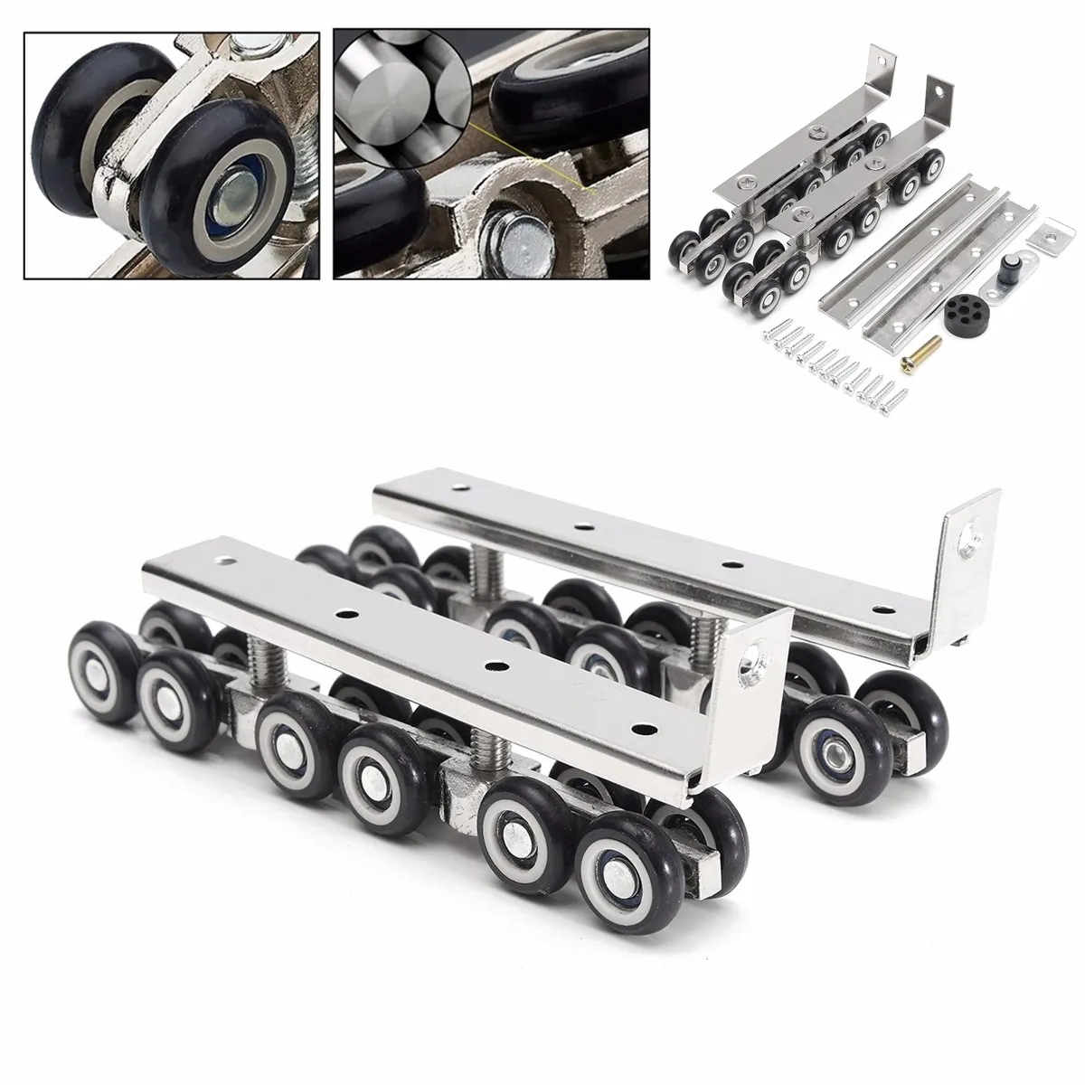 1 партия/уп. холоднокатаная сталь раздвижная деревянная дверь комплект