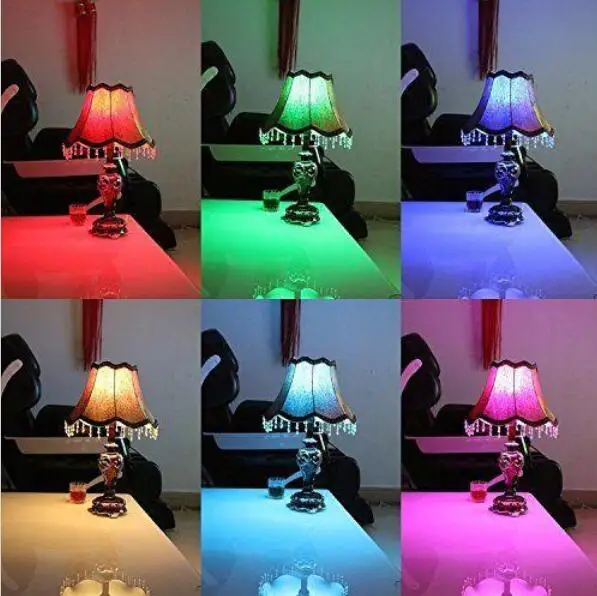 E12/E14E27 3W RGB светодиодный лампы 15 цветов меняющая цвет Свеча светильник лампа с