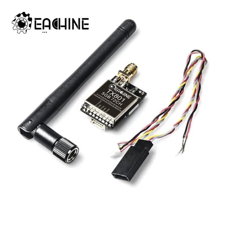 

Eachine TX801 5.8G 72CH 0.01mW 5mW 25mW 50mW 100mW 200mW 400mW 600mW Switched AV VTX FPV Transmitter