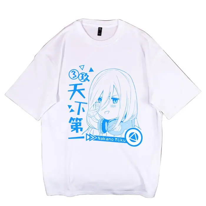 Футболка для косплея аниме The Quintuplets Go Toubun no Hanayome Nakano Miku мужская и женская