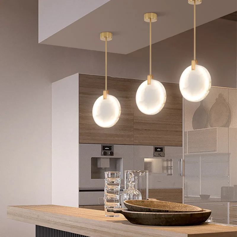

LED Marble Pendant Light Minimalist Light Luxury Suspension Lamp Living Room Bedroom Dining Bar Hotel Counter Ataircase Art Lamp