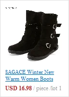 SAGACE hot women boots New Fashion Leopard-Printed Short Plush Winter Warm Shoes High-Heeled Slip-On Ankle Boot mujer#35
