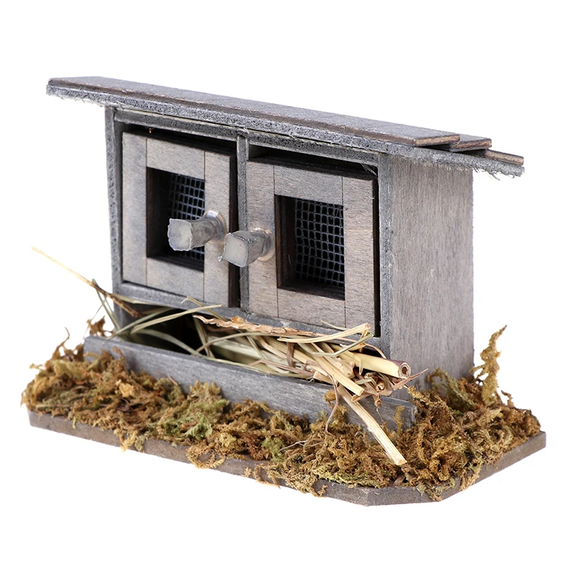 

Simulation Chicken Coop Nest Set 1/12 Miniatures Dollhouse Wooden Garden Yard Decoration