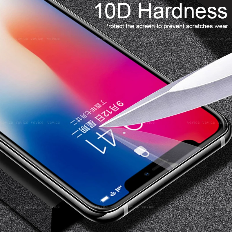 Ударопрочное закаленное защитное стекло 10D для iPhone 11 Pro Max Xs X Xr MAX x|Защитные стёкла
