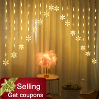 colorful snowflake curtain led fairy string lights garland christmas decoration for holiday lighting wedding party decorative