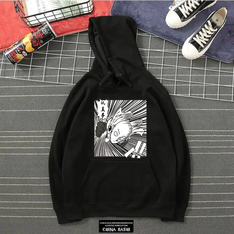 Толстовка с капюшоном и длинным рукавом для мужчин аниме Сайтама костюм косплея