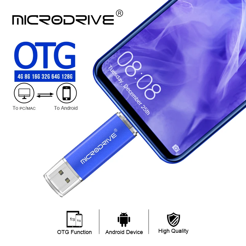 2 в 1 OTG usb 0 из алюминиевого сплава флеш накопитель 4 ГБ 8 16 32 Гб карта памяти 64 для