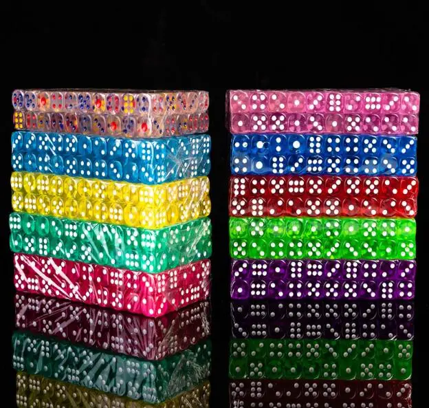 10/30 шт. Портативный настольные игры в кости 14 мм акриловые круглые углу кубик для