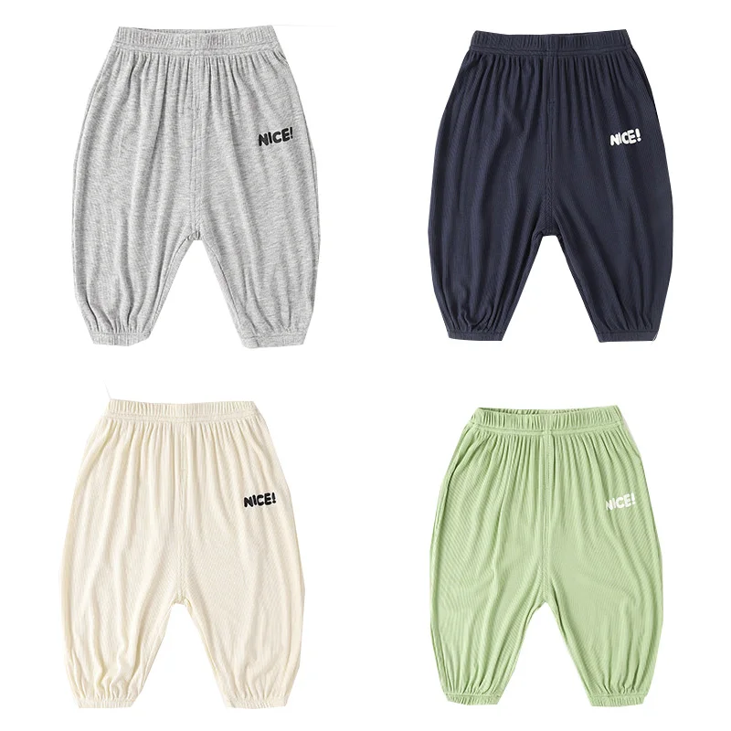 

Thin Summer Toddler Boys Pants Thin Fabric Baby Girls Trousers Protect From Mosquito Cool Fabric Kids Clothes