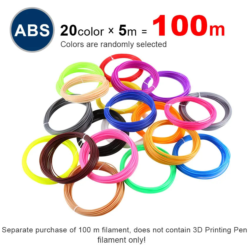 100 meter ABS Myriwell новая волшебная 3D Ручка для рисования 3D Ручка для печати с 1,75 мм ABS/PLA нитями для детей подарок на день рождения - Цвет: 100 meter ABS