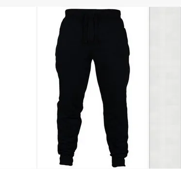 

New men's fitness pants men's solid velvet European casual pants sports pants