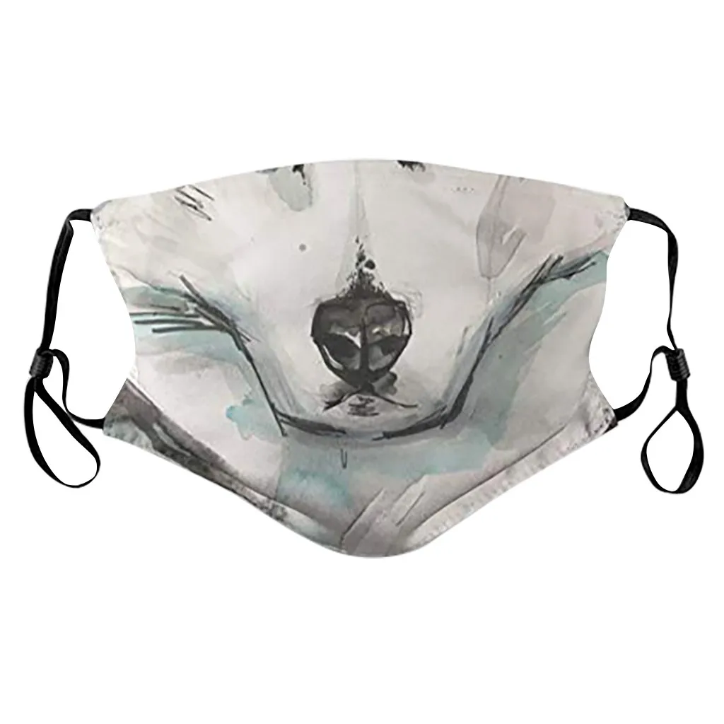 1 шт. маска для рта с фильтрами изображением кота взрослых мужчин и женщин в