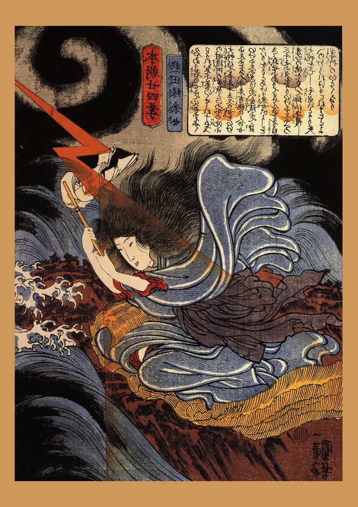 SMT13-5 Ukiyoe плакат японский портрет, холст, живопись в японском стиле ретро Самурай Азиатский воин настенные художественные украшения дома - Цвет: SMT13-5