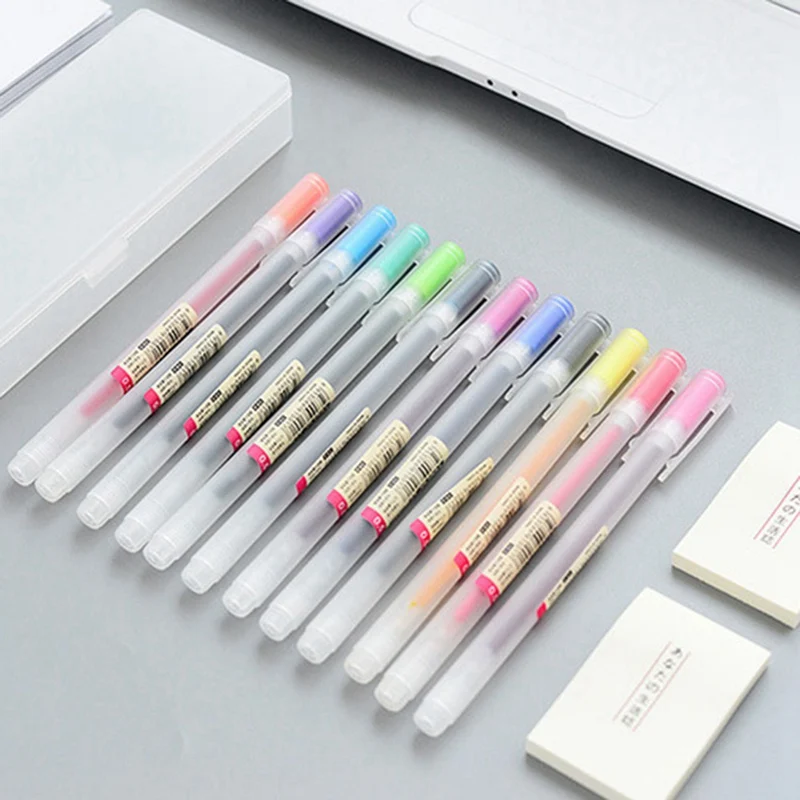 

Гелевая ручка 12 шт./лот, 0,5 мм, цветная чернильная ручка, ручка для школы и офиса, 12 цветов