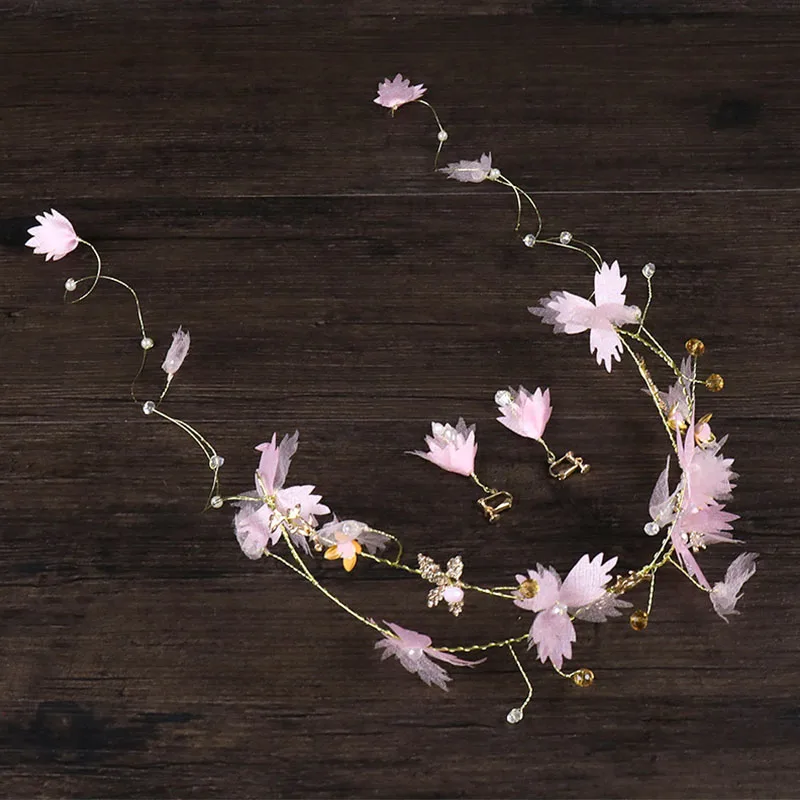 Милый Романтический Сказочный марлевый Кристалл головной убор ободок длинные