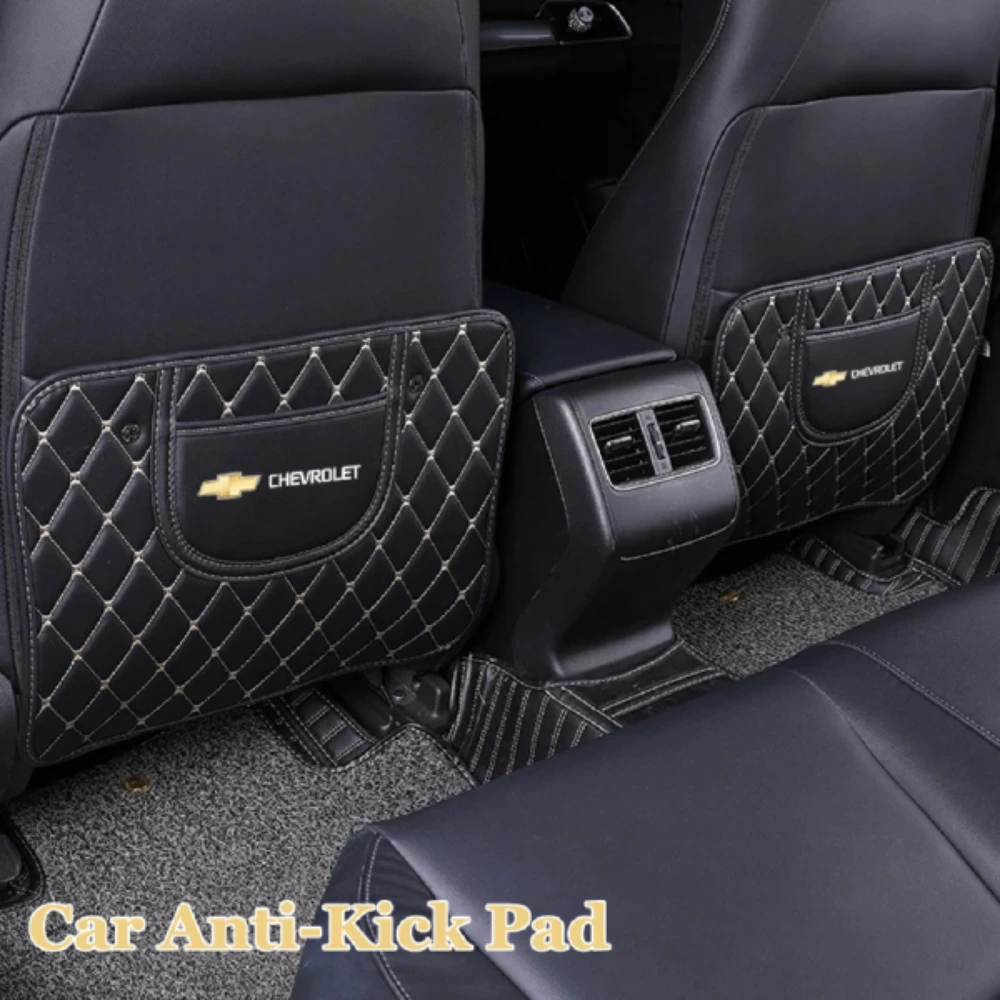 

Car Logo Seat Back Protector Pad Anti-kick Pad Seatback Kick Mat Protector For Kids Anti Dirty Mat For Universal Car Chevrolet