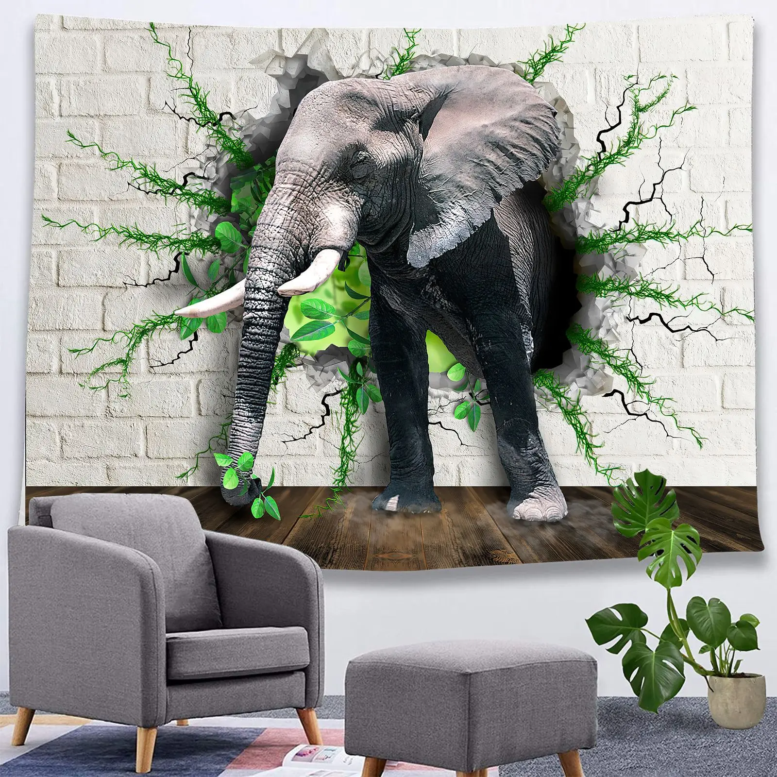 Хиппи Индийский Слон настенный гобелен 3D цифровой печатный богемный