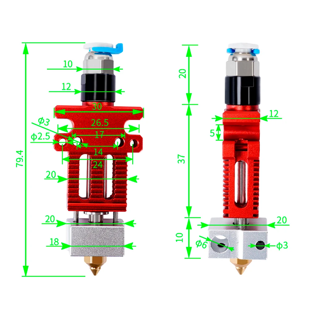 keepang original cr 6 se hotend kit all metal extrusion assembled extruder 3d printer parts for creality cr 6 se cr5 pro free global shipping
