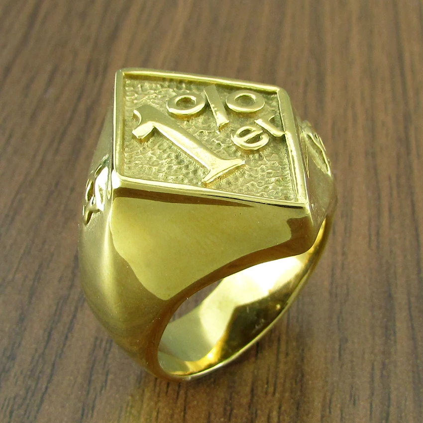 Мужское кольцо из нержавеющей стали 316L золотистое в стиле панк 1% | Украшения и