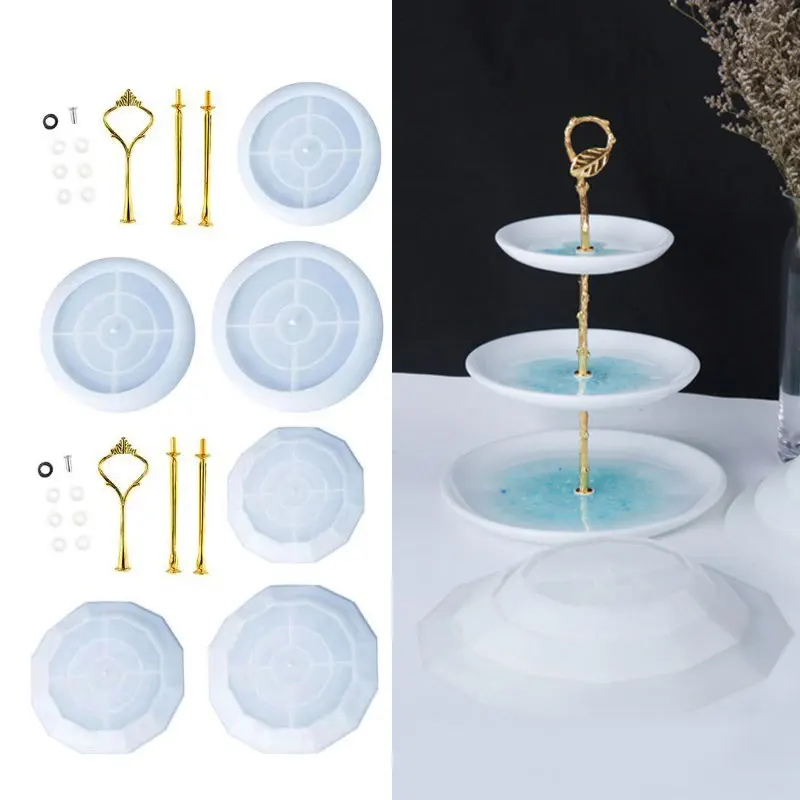 

Three-layer Round 3D Fruit Tray Resin Mold Kit Crystal Epoxy Resin Molds Casting Silicone Mould DIY Craft Jewelry Making Tools