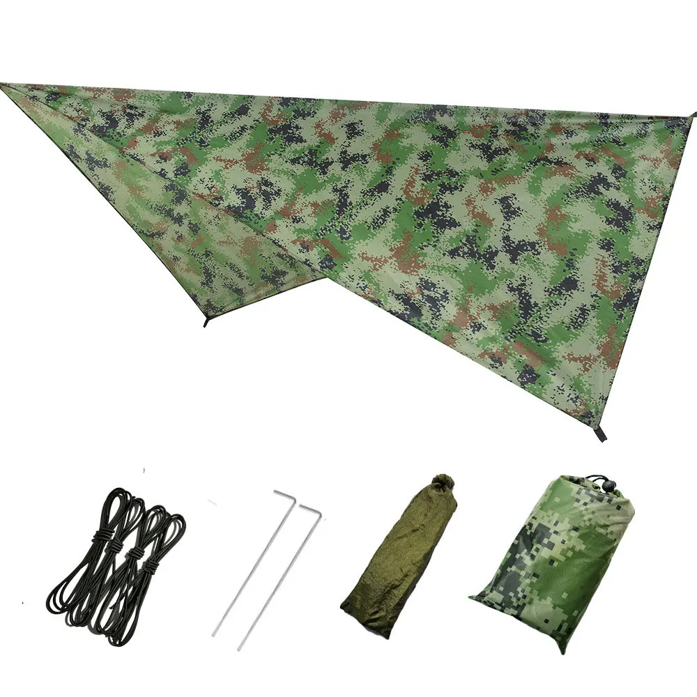 

Outdoor Awning Hammock Waterproof Rain Fly Tent Tarp Lightweight Portable Waterproof Ripstop Fold Sun Shelter UV Protection