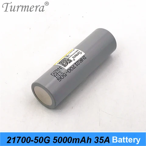 Аккумулятор Turmera 21700, 5000 мАч, фонарик с разрядным током 35 А, 36 В, 48 В