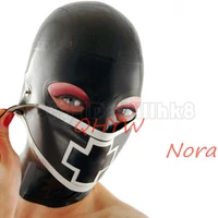 sexy handmade latex face mask for female exotic latex full breath hoods mask with mouth cover cekc lingerie uniform