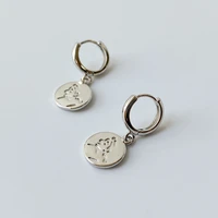 trendy luxury jewelry silver plated vintage portrait earrings pendant korean fashion earrings for women 20201 earring jewelry
