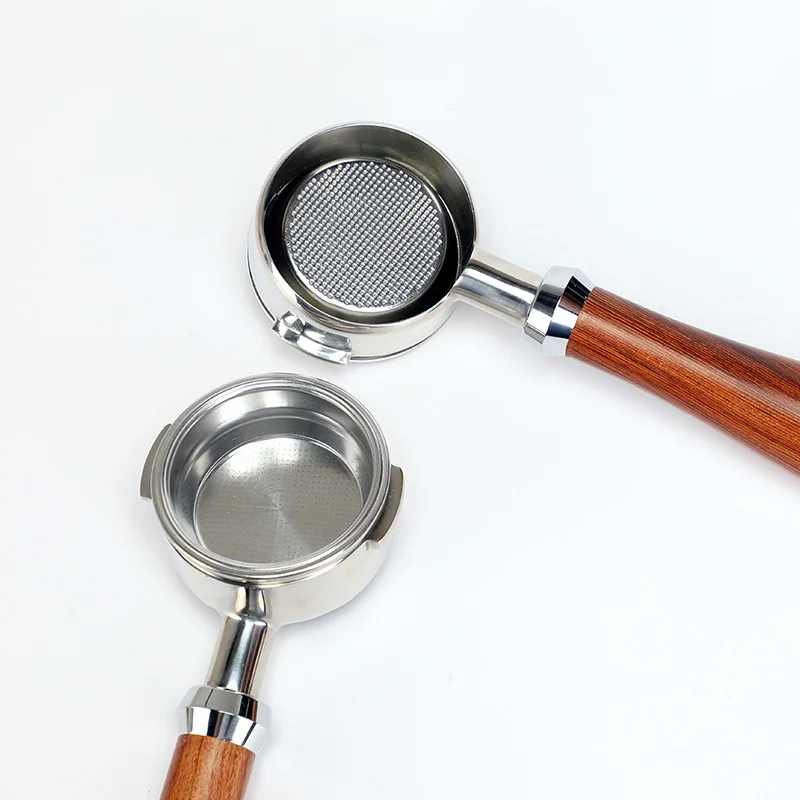 

Coffee Bottomless Portafilter Coffee Machine Wood Handle Filter Coffee Accessories for Welhome KD-310/KD-510 JAN88