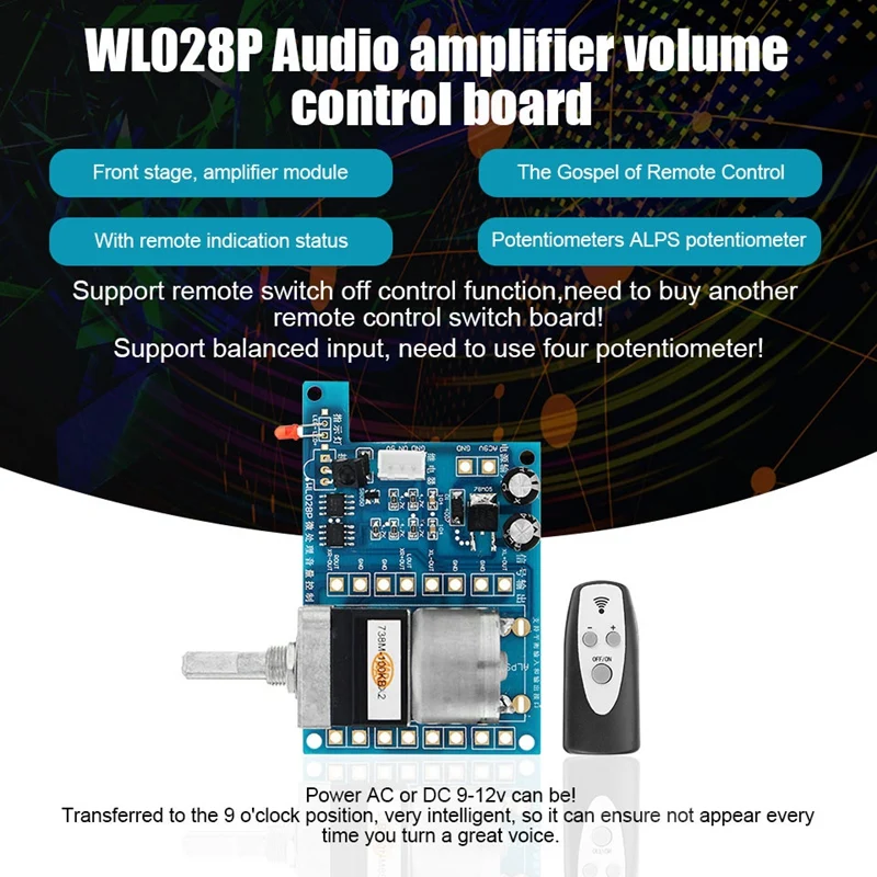 Ac/Dc 9V Infrared Remote Control Volume Board Alps Pre Potentiometer 80Mmx 51Mm Electric Modules |