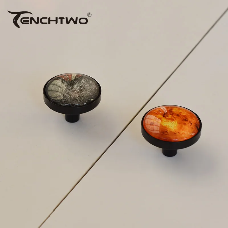 Мебельные ручки TENCHTWO с изображением планеты черные медные для кухонного шкафа