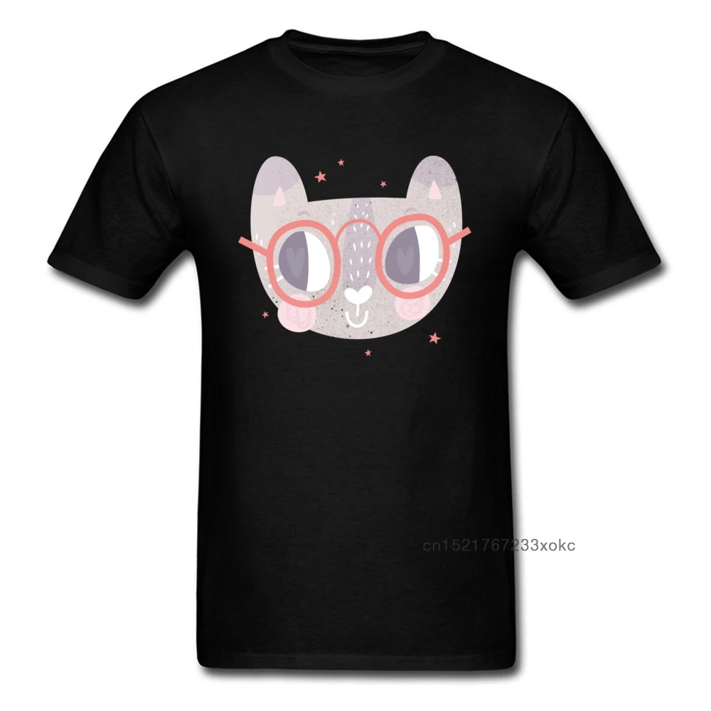Май 2018 Милая дизайнерская мужская черная футболка с Китти лицом женские