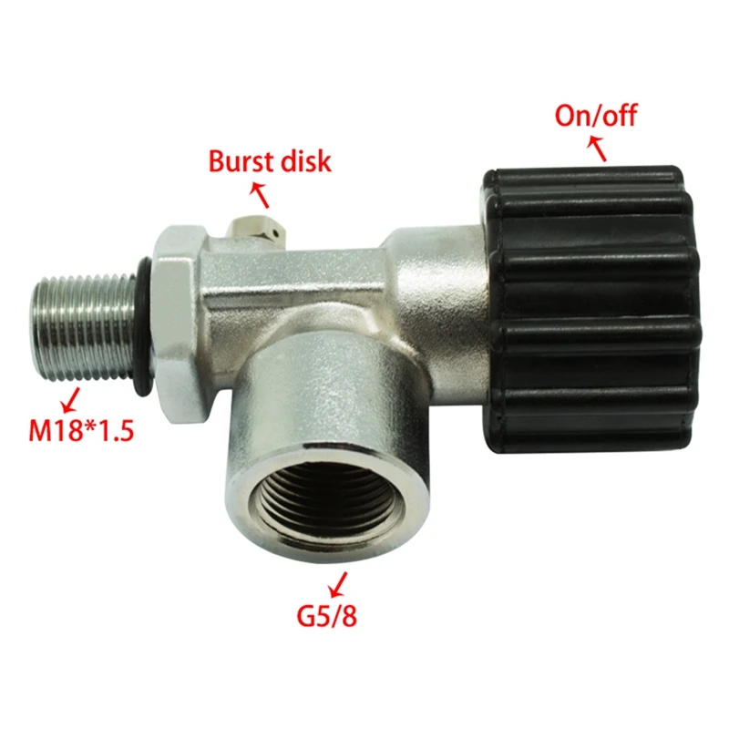

PCP Scuba Diving Valve M18X1.5 30Mpa Air Filling Station Refill Adapter for Carbon Fiber Oxygen Cylinder,Outdoor
