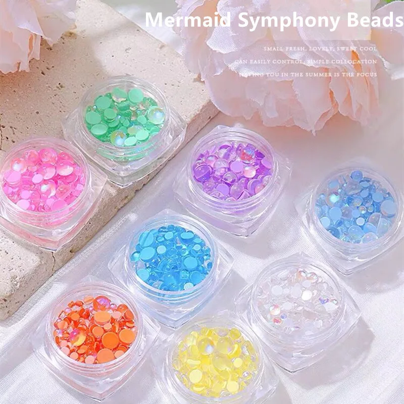 Конфеты Цвета смешанные Размеры Русалка круглая стеклянная бусина с огранкой