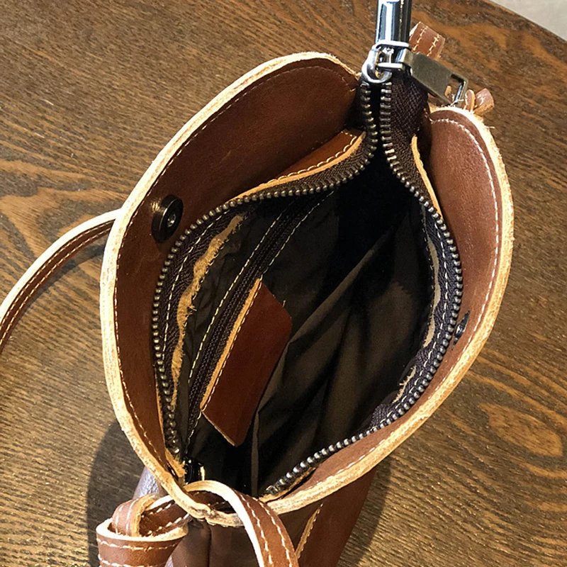 

YourSeason Vintage Handmade Ladies Soft Leather Mobile Phone Small Bag 2021 Cowhide Womens Messenger Casual Shoulder Simple Bags