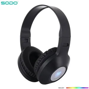 sodo sd 701 wireless headphone pattern light bluetooth headphones over ear bluetooth 5 1 stereo headset support eq modes tf card free global shipping