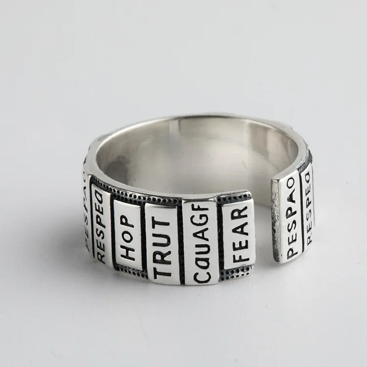 Корейское серебряное кольцо S925 женское на палец из тайского черного серебра в