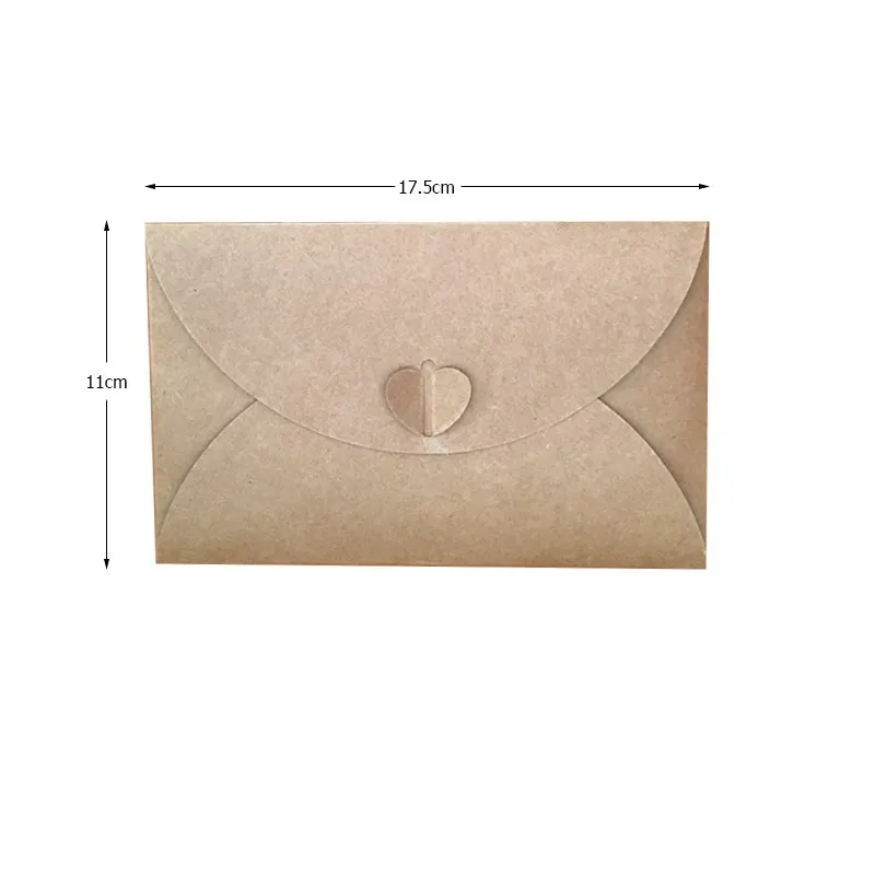 

10pcs Kraft Paper Envelope Retro Creative Love Button 2size can hold photos greeting cards Wedding invitations