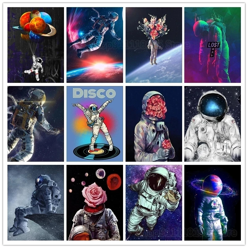 

Wall Art Home Decor Hd Prints Creative Astronauts Space Painting Starry Sky Picture Canvas Poster Modular Modern Bedroom Artwork