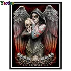 Алмазная вышивка с крылатым черепом, алмазная 5D картина сделай сам, алмазная вышивка крестиком, мозаика, алмазная полная выкладка, квадратная картина на Хэллоуин