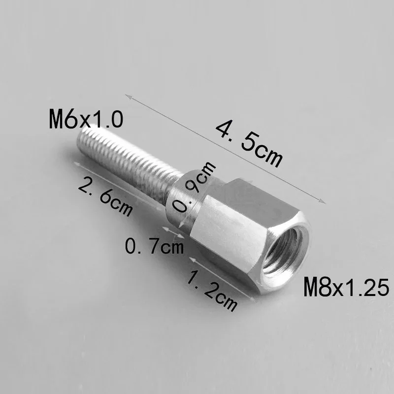 

Адаптер заднего зеркала мотоцикла для скутера M8, 8 мм до 6 мм, M6, мужской и женский, правая резьба, замена, увеличивающий винт
