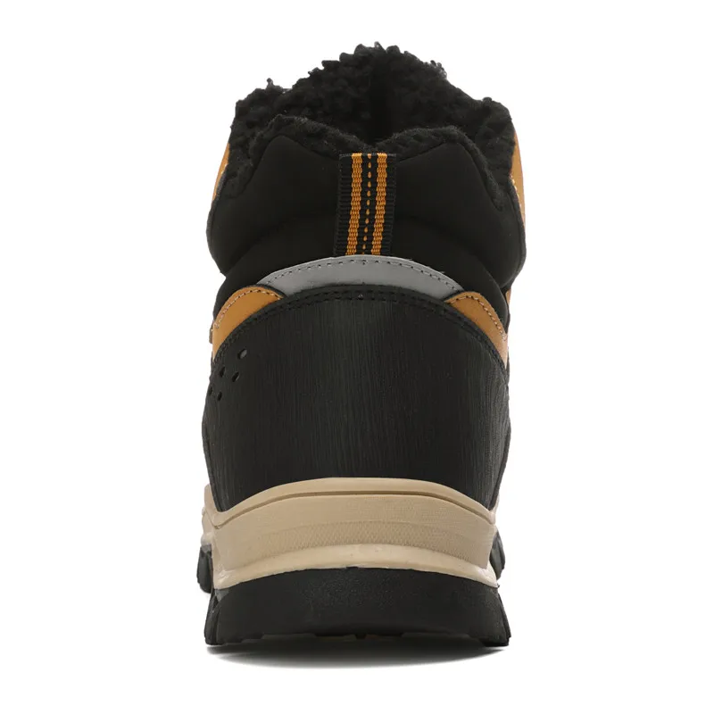 Мужские кашемировые Утепленные ботинки черные ботильоны на шнуровке