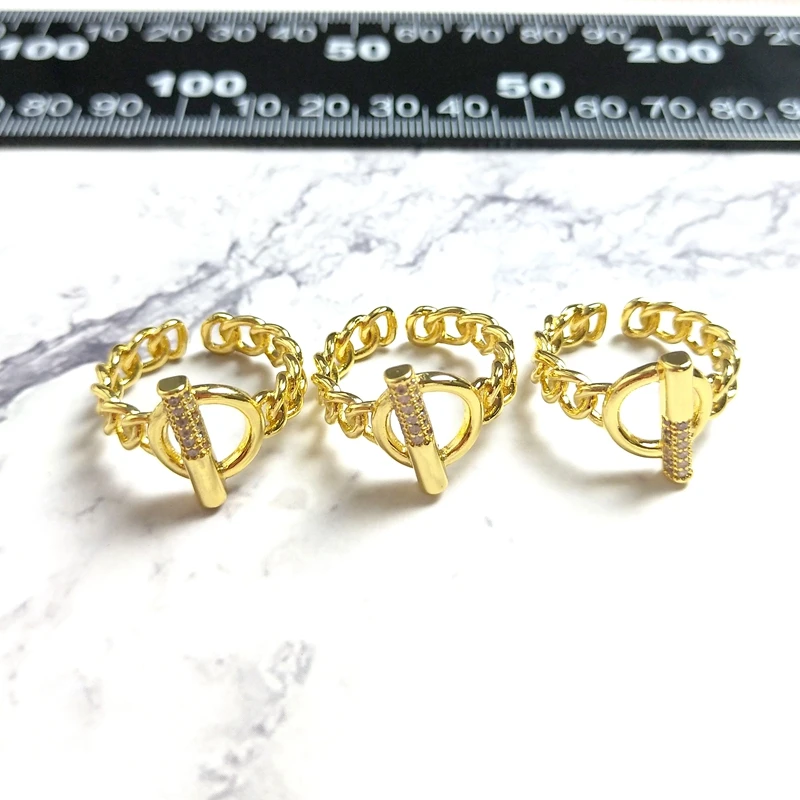 

5pcs Trendy CZ Paved Opening Adjustable Ring Fashion All Match Design For Men Women Party Anniversary Birthday Gift Wholesales Y
