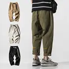 Уличная одежда 2022, джоггеры, брюки в стиле хип-хоп, черные брюки-султанки, мужская одежда Techwear, модная одежда в Корейском стиле Bts Kpop, мужская одежда