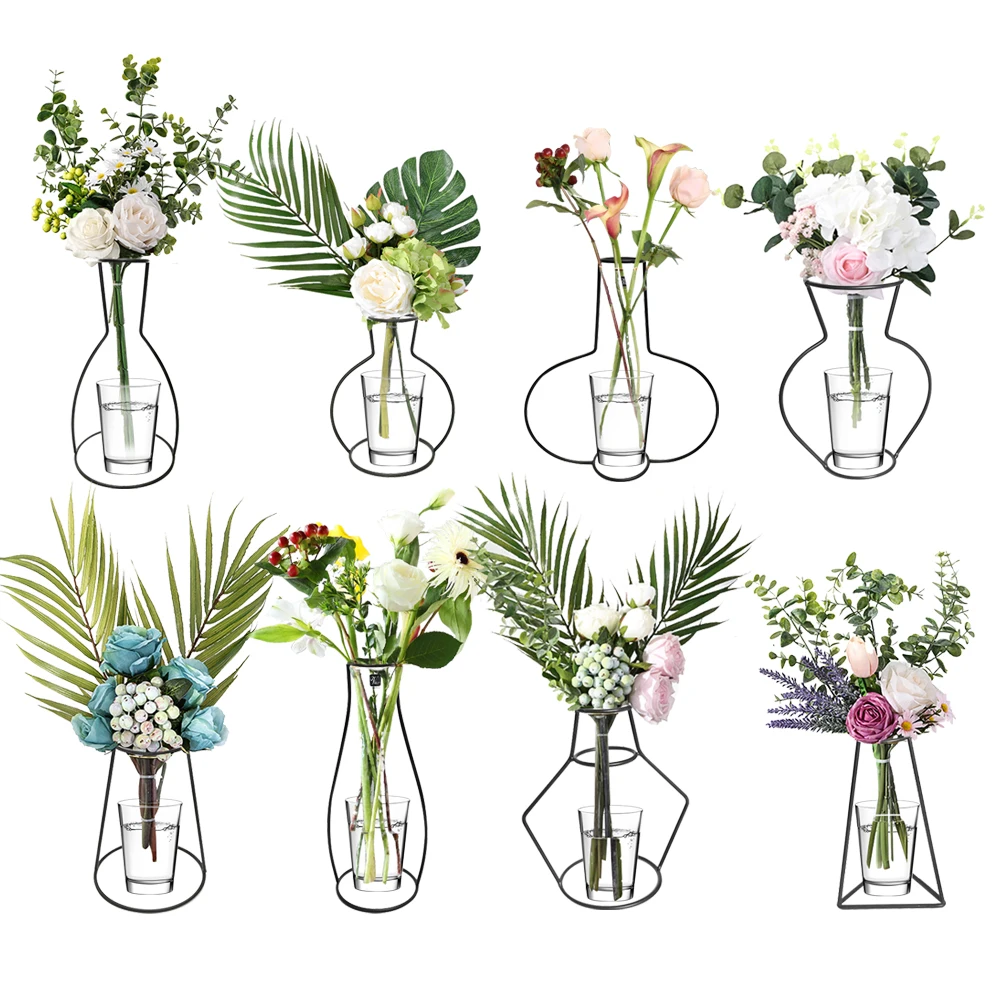 Ретро железная линия Настольная Ваза с цветами реквизит для фотографии в