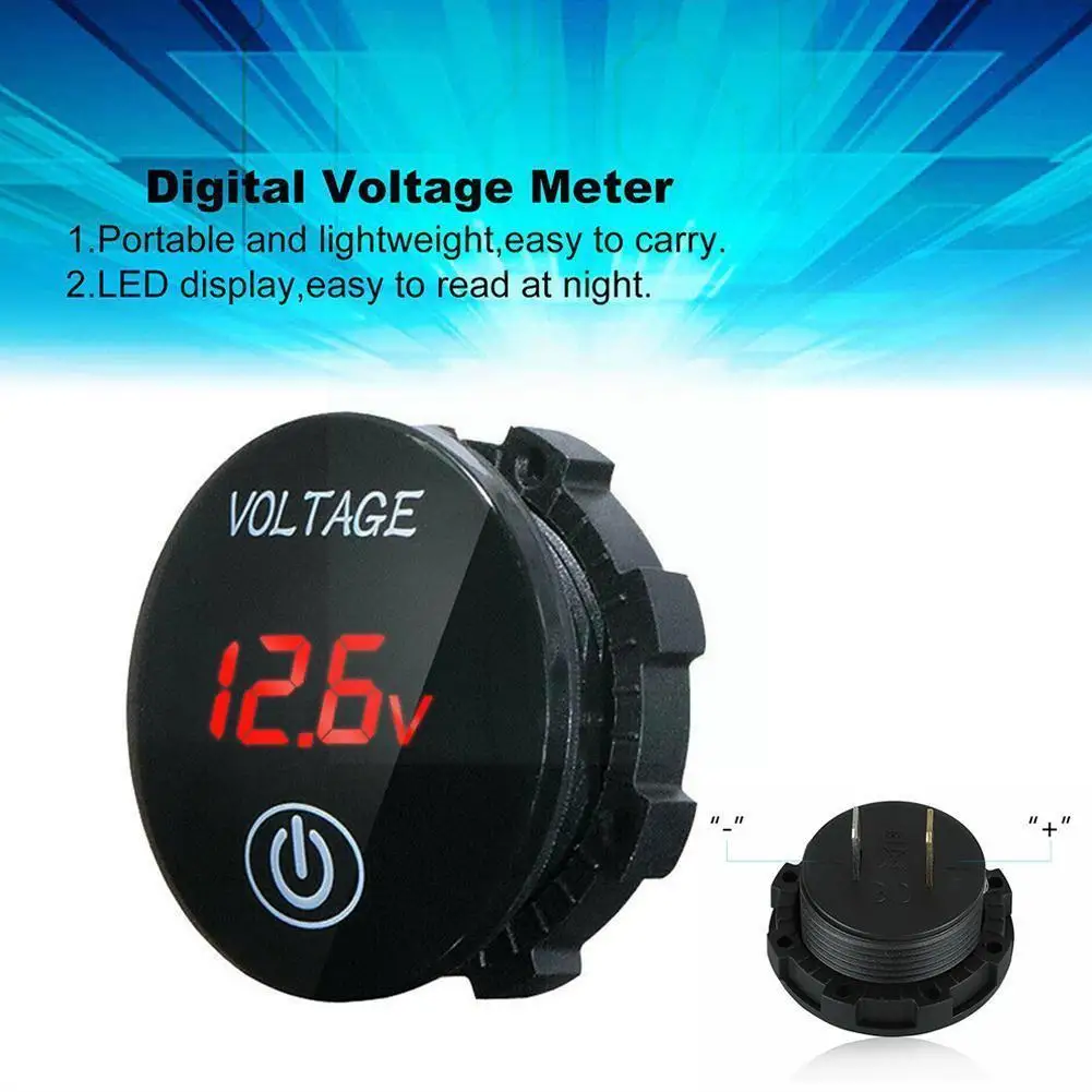 

Car Motorcycle 12v-24v Led Panel Digital Voltage Battery Universal Switch Meter Display Capacity Off Voltmeter On L4c1