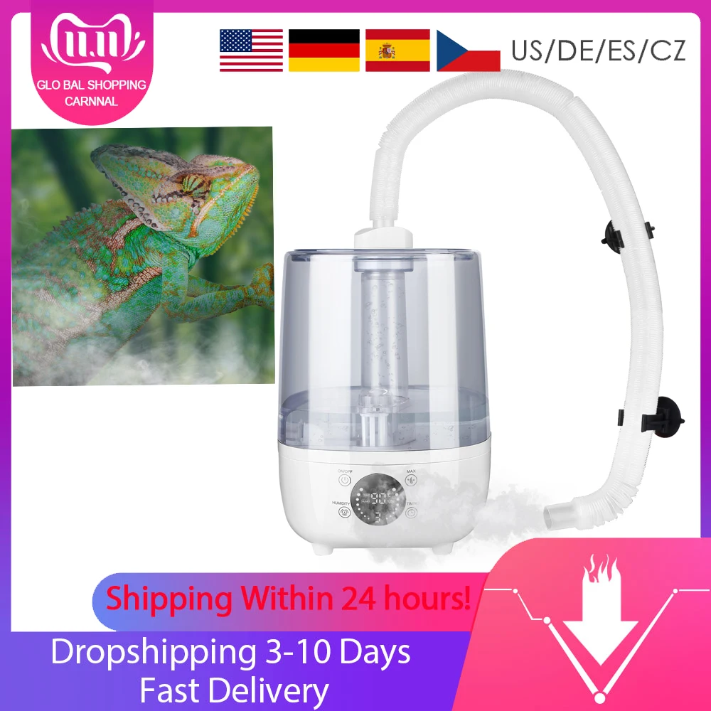 

4L Terrarium Mist Reptile Humidifier Climbing Pet Box Humidifying Atomizer Water Tank Fog Machine 25W For Snake Turtle Lizard