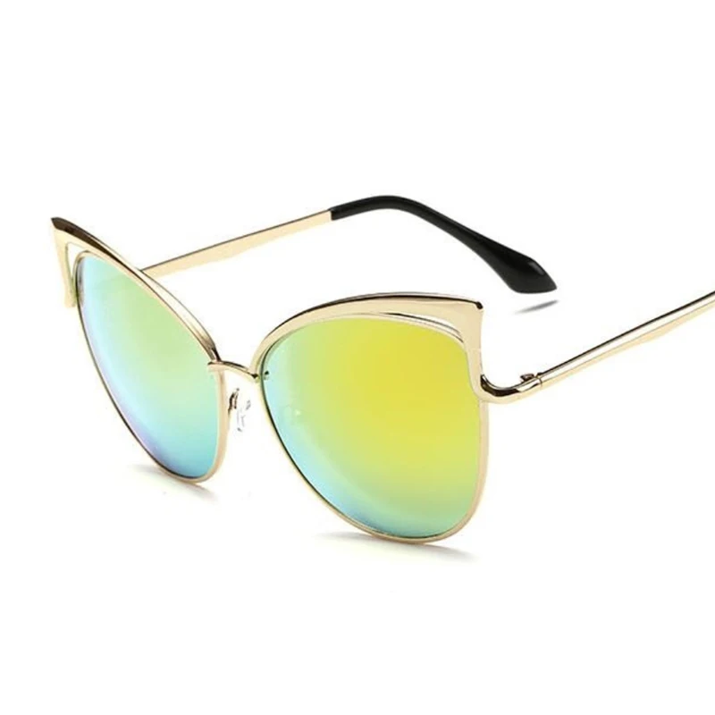 Розовый vintage Зеркало женский Женщины Cat Eye Солнцезащитные Очки Марки Дизайнер