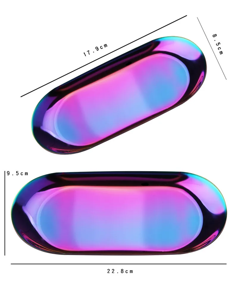 Скандинавские овальные золотые обеденные тарелки из нержавеющей стали